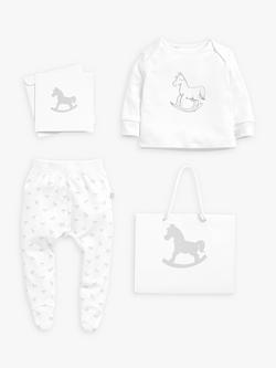 The Little Tailor Baby Cotton Top and Bottom Set, White