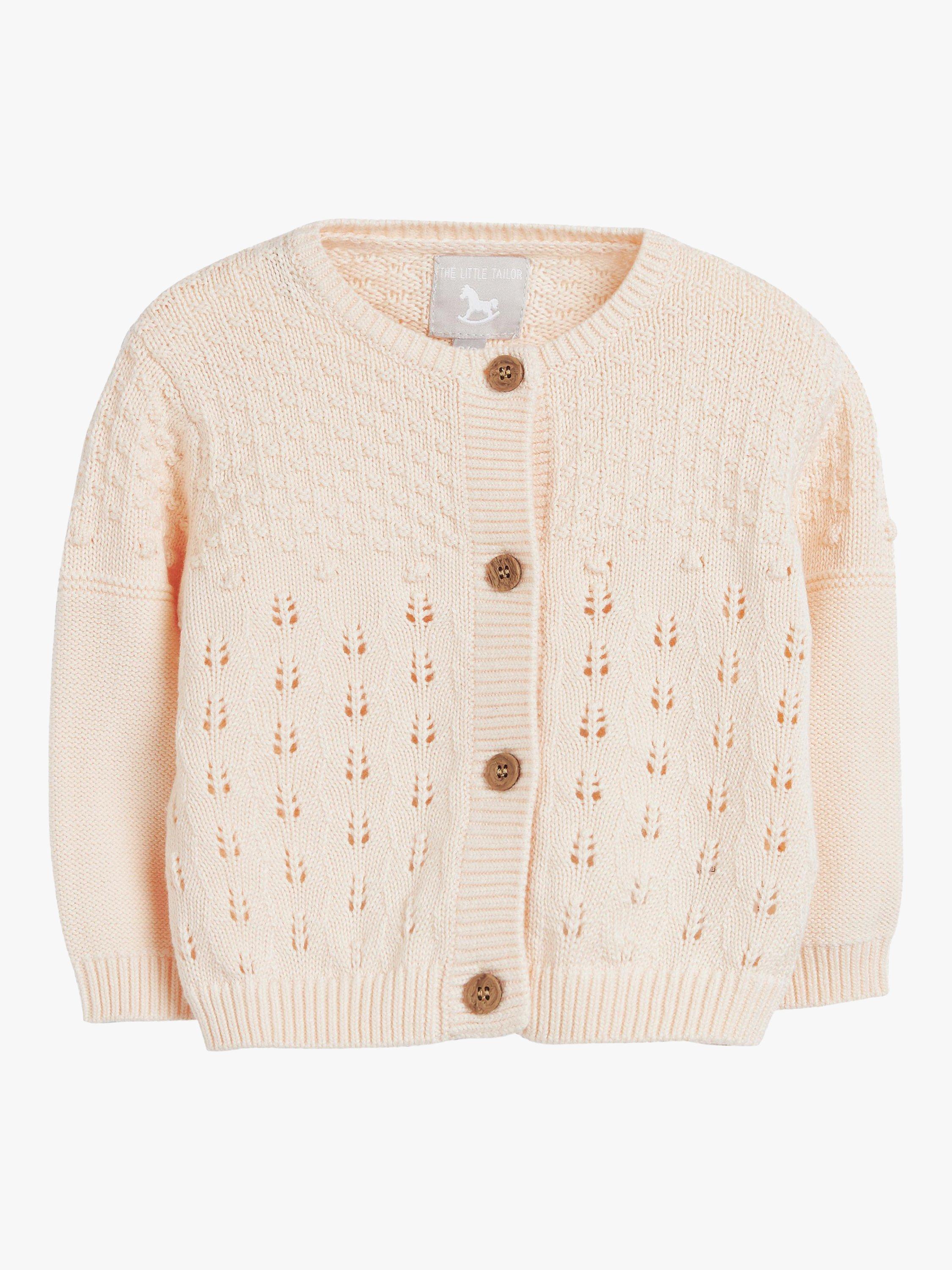Product image 4 of 8, which shows The Little Tailor Baby Three Piece Cardigan, Bloomer & Bonnet Set, Pink, 0-3 months