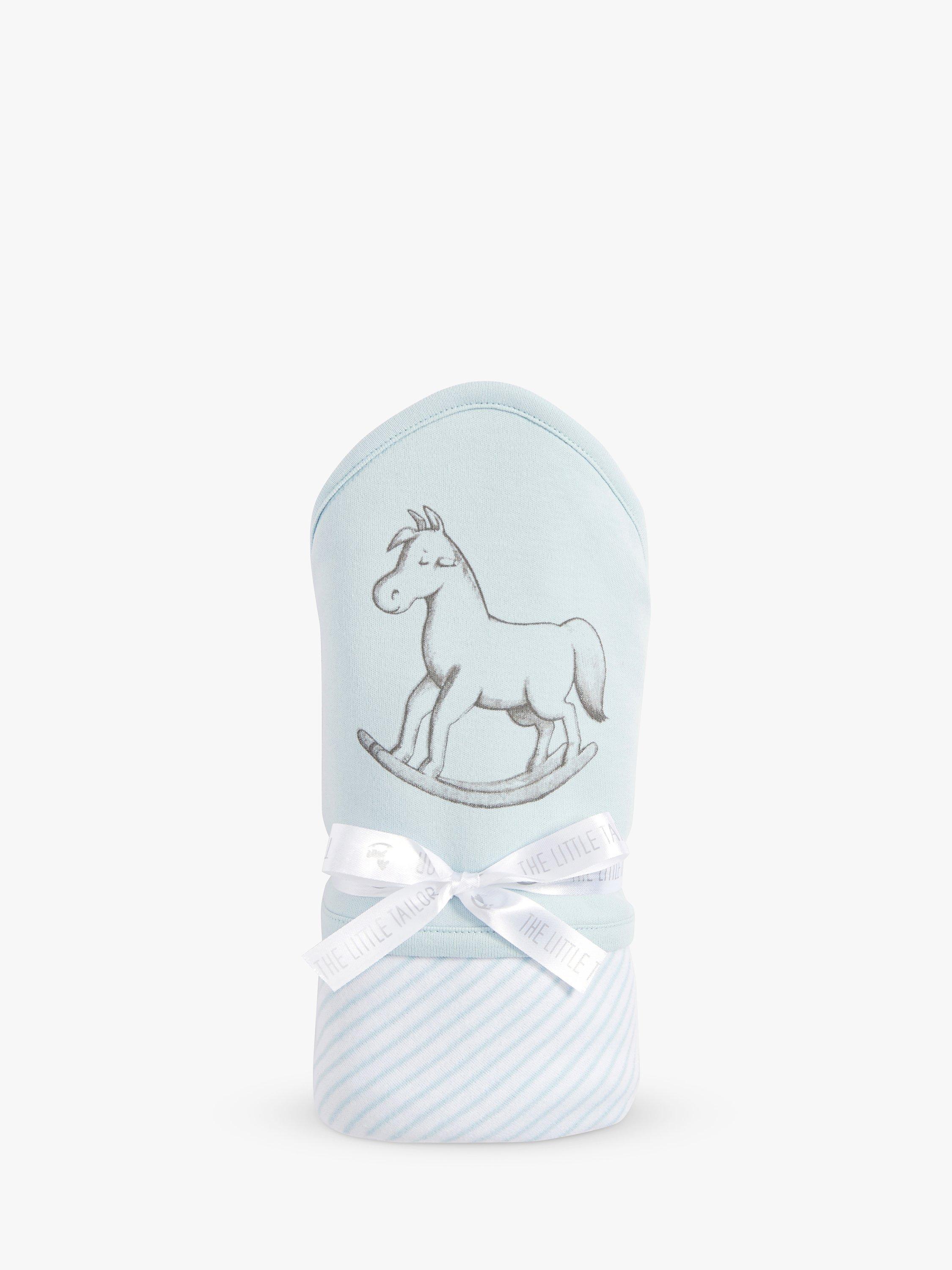 Product image 5 of 11, which shows The Little Tailor Baby Super Soft Jersey Sleepsuit, Hat, Blanket, Comforter And Booties Set, Blue, 0-3 months