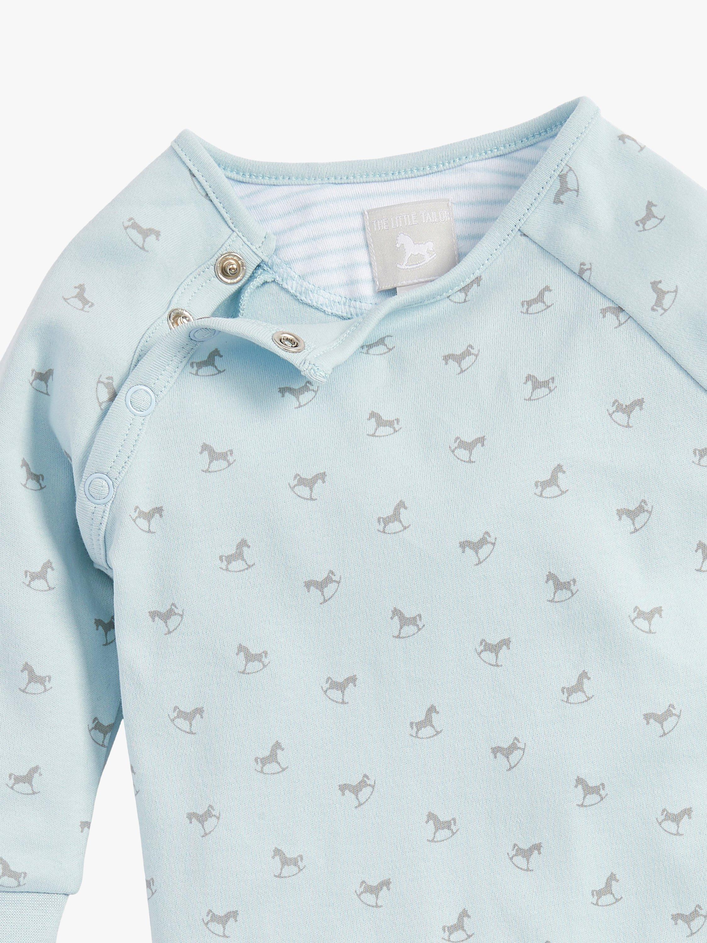 Product image 9 of 11, which shows The Little Tailor Baby Super Soft Jersey Sleepsuit, Hat, Blanket, Comforter And Booties Set, Blue, 0-3 months