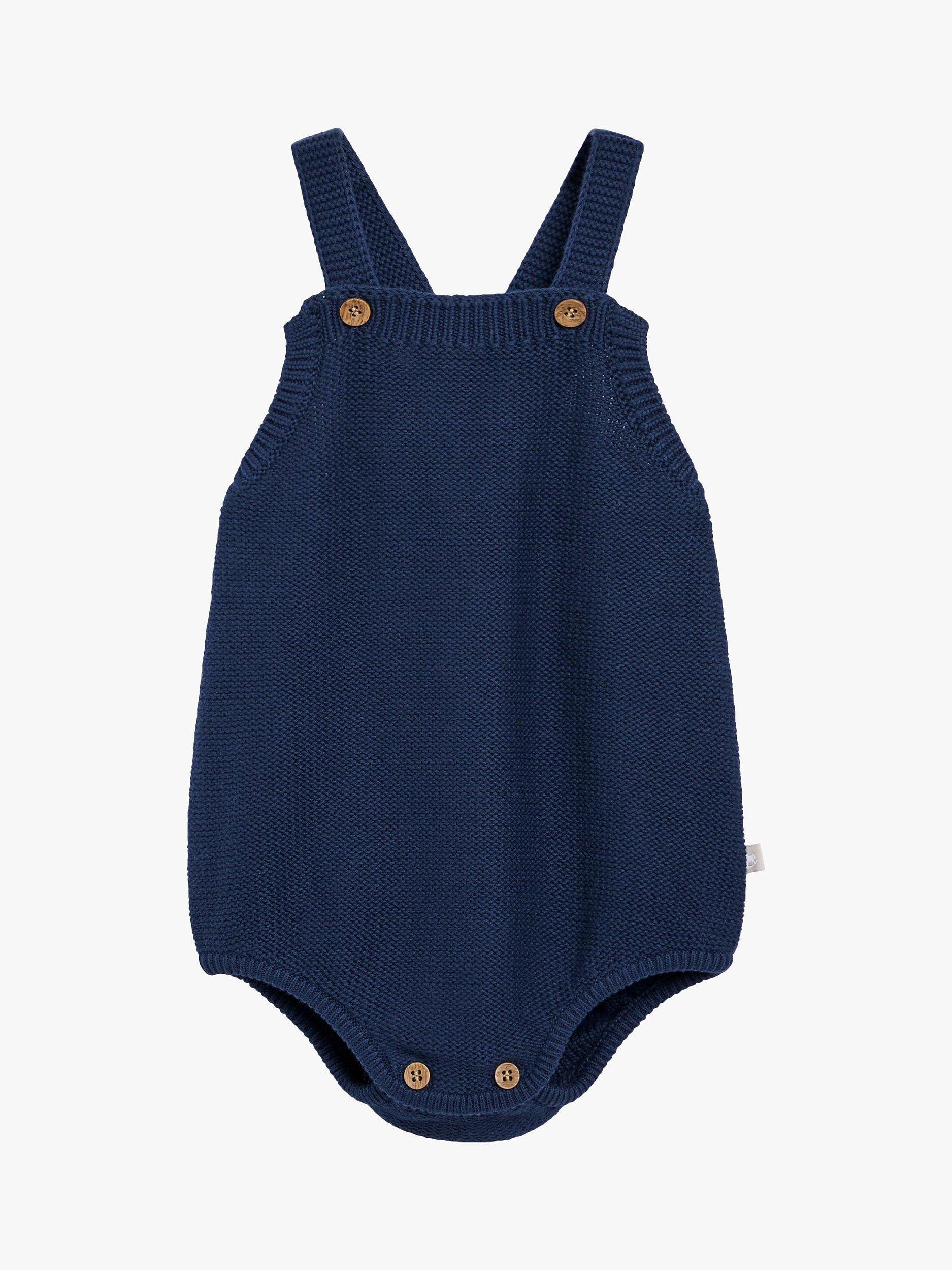 Product image 1 of 3, which shows The Little Tailor Baby Knitted Romper, Navy, 3 months
