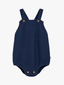 The Little Tailor Baby Knitted Romper, Navy