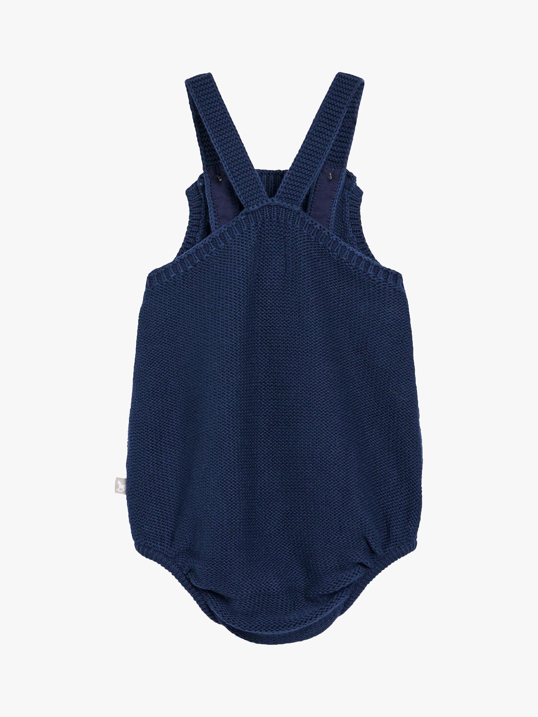Product image 2 of 3, which shows The Little Tailor Baby Knitted Romper, Navy, 3 months