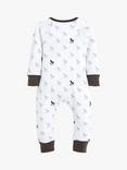 The Little Tailor Baby Rocking Horse Print Cotton Jersey Slim Fit Onesie, Grey/White