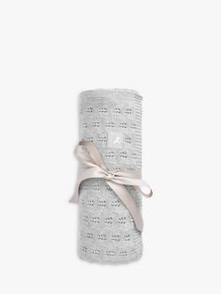 The Little Tailor Cotton Pointelle Baby Blanket, Grey