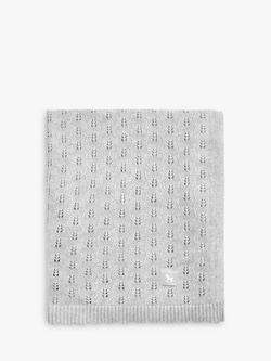 The Little Tailor Cotton Pointelle Baby Blanket - view 2, Grey