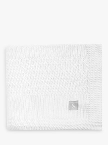The Little Tailor Plush Knit Baby Blanket, White - view 2, White