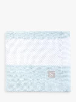 The Little Tailor Stripe Cotton Knit Baby Shawl - view 2, Blue