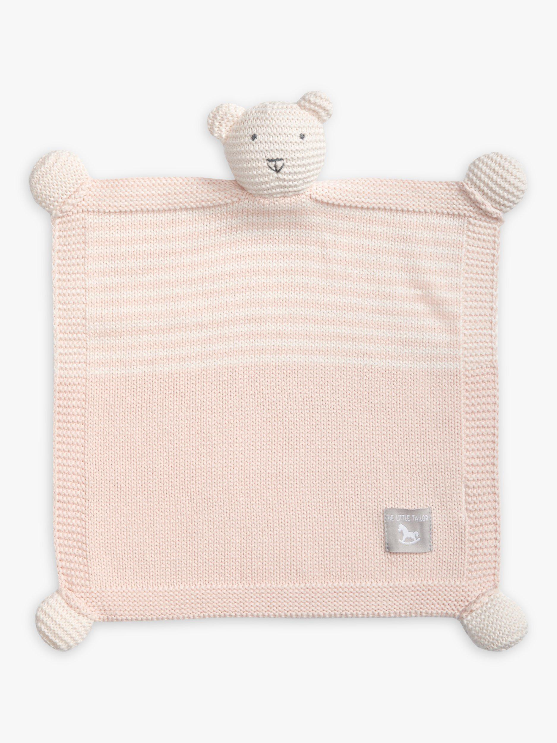 The Little Tailor Baby Knitted Bear Blanket Comforter Pink