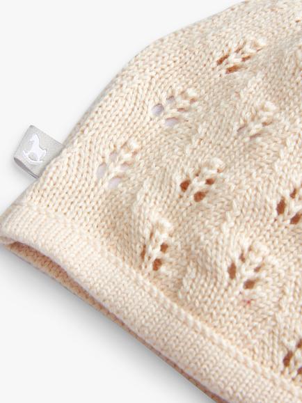 The Little Tailor Pointelle Cotton Knit Baby Hat - view 2, Pink