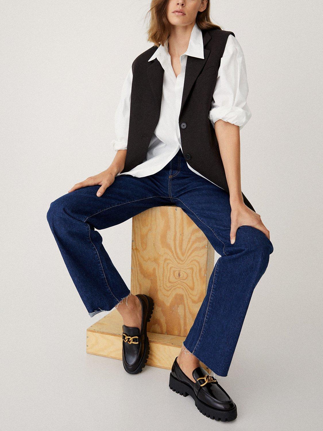 Product image 2 of 5, which shows Mango Chunky Loafers, Dark Red, 2