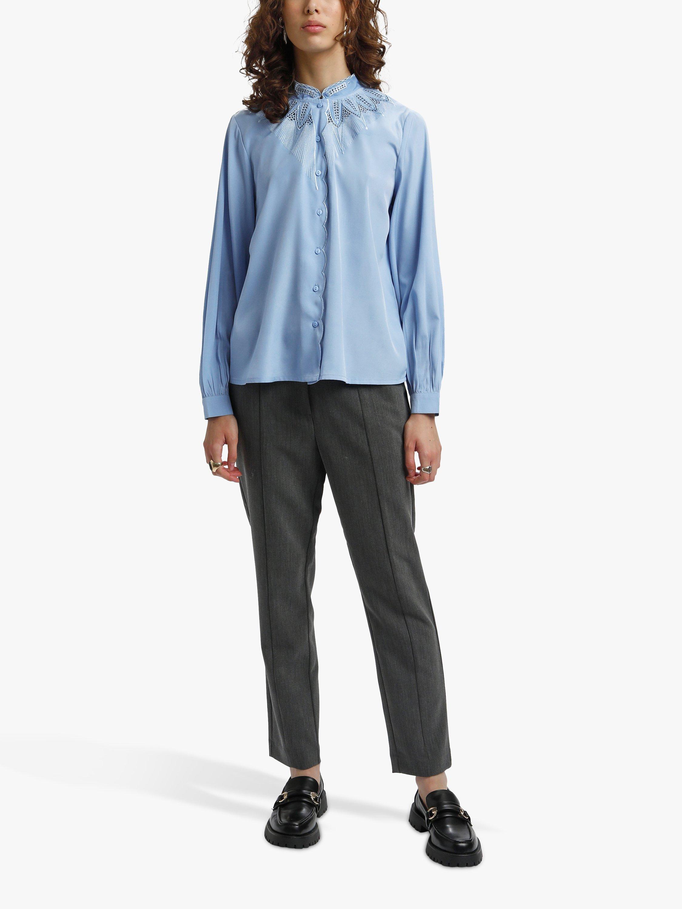 KAREN BY SIMONSEN Joan Embroidered Neck Blouse