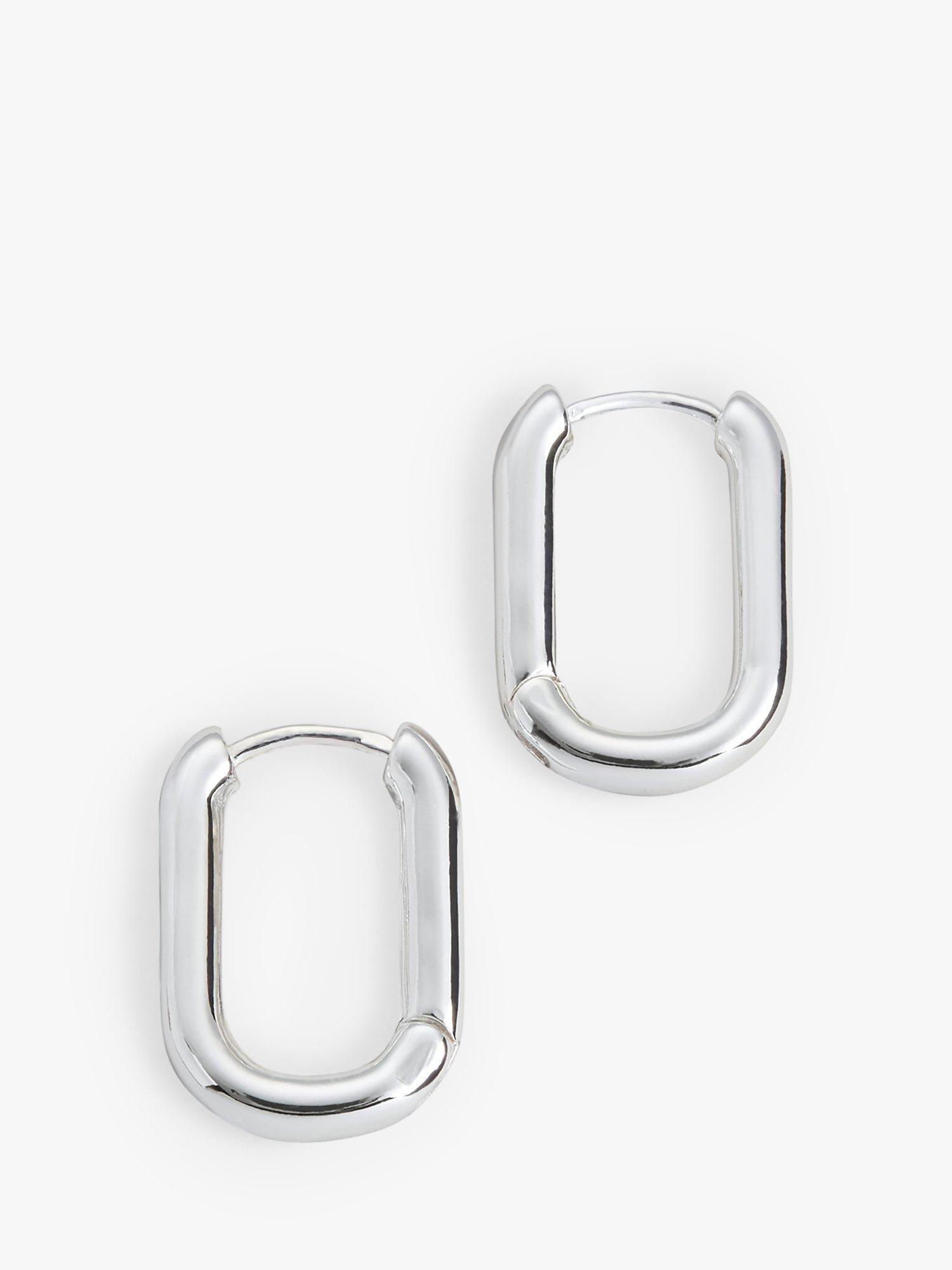 HUSH Francie Plated Oval Hoop Earrings, Silver