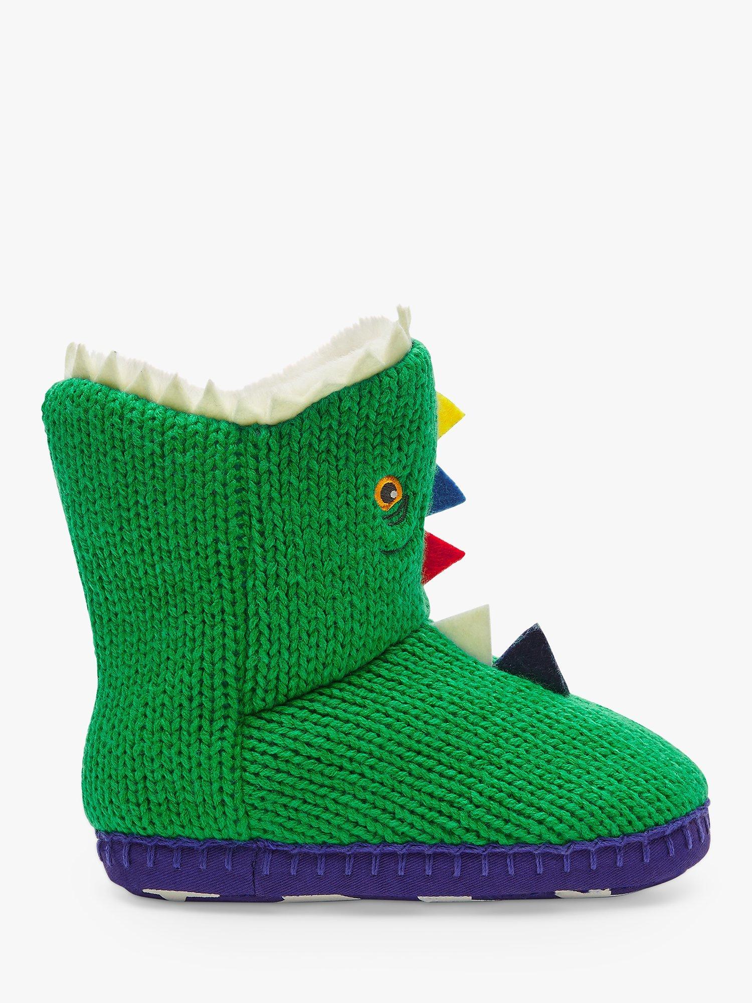 Mini Boden Kids' Knitted Dinosaur Slippers