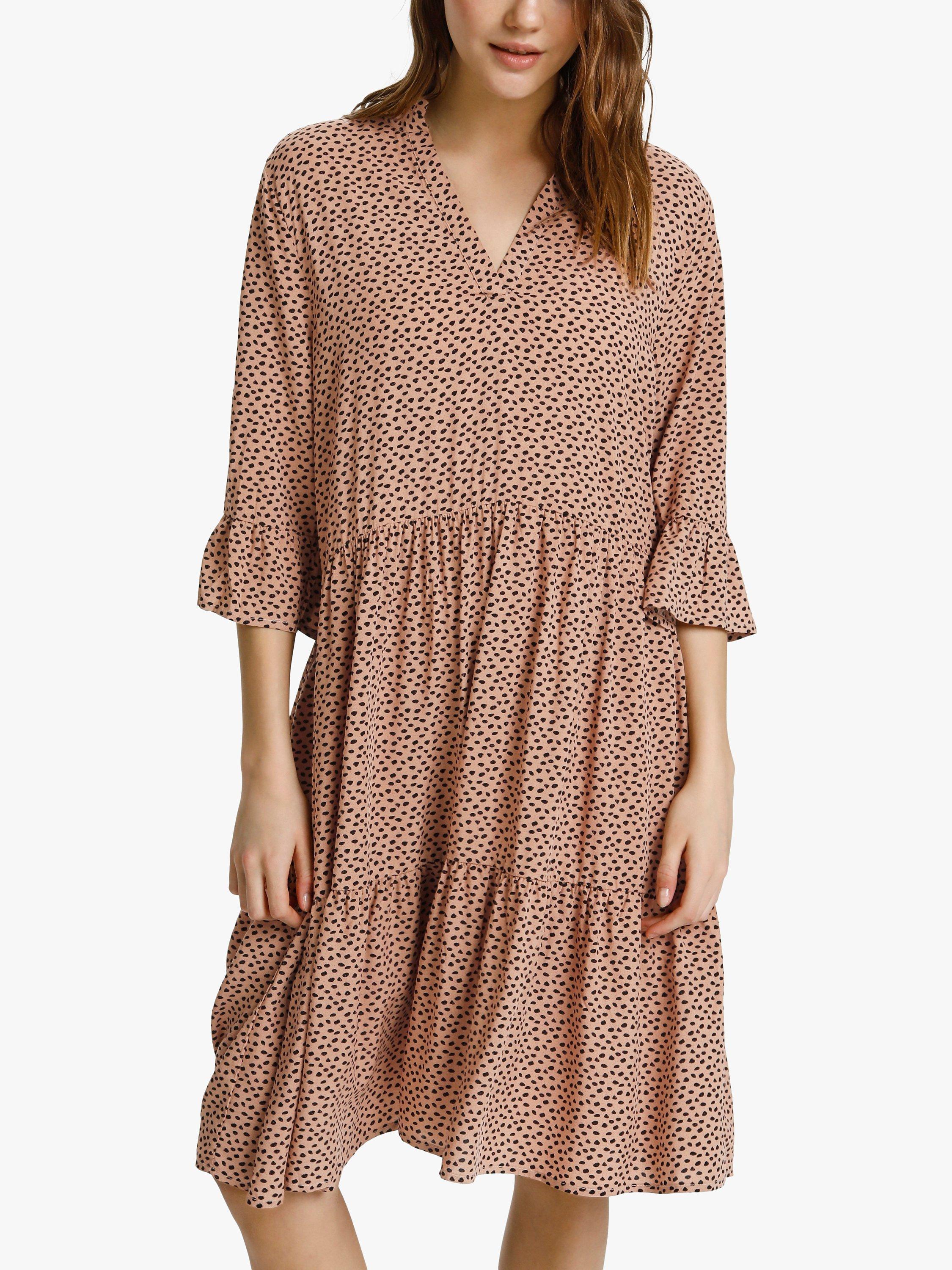 Product image 5 of 6, which shows Saint Tropez Eda Pebbles Print Dress, Tan, XS