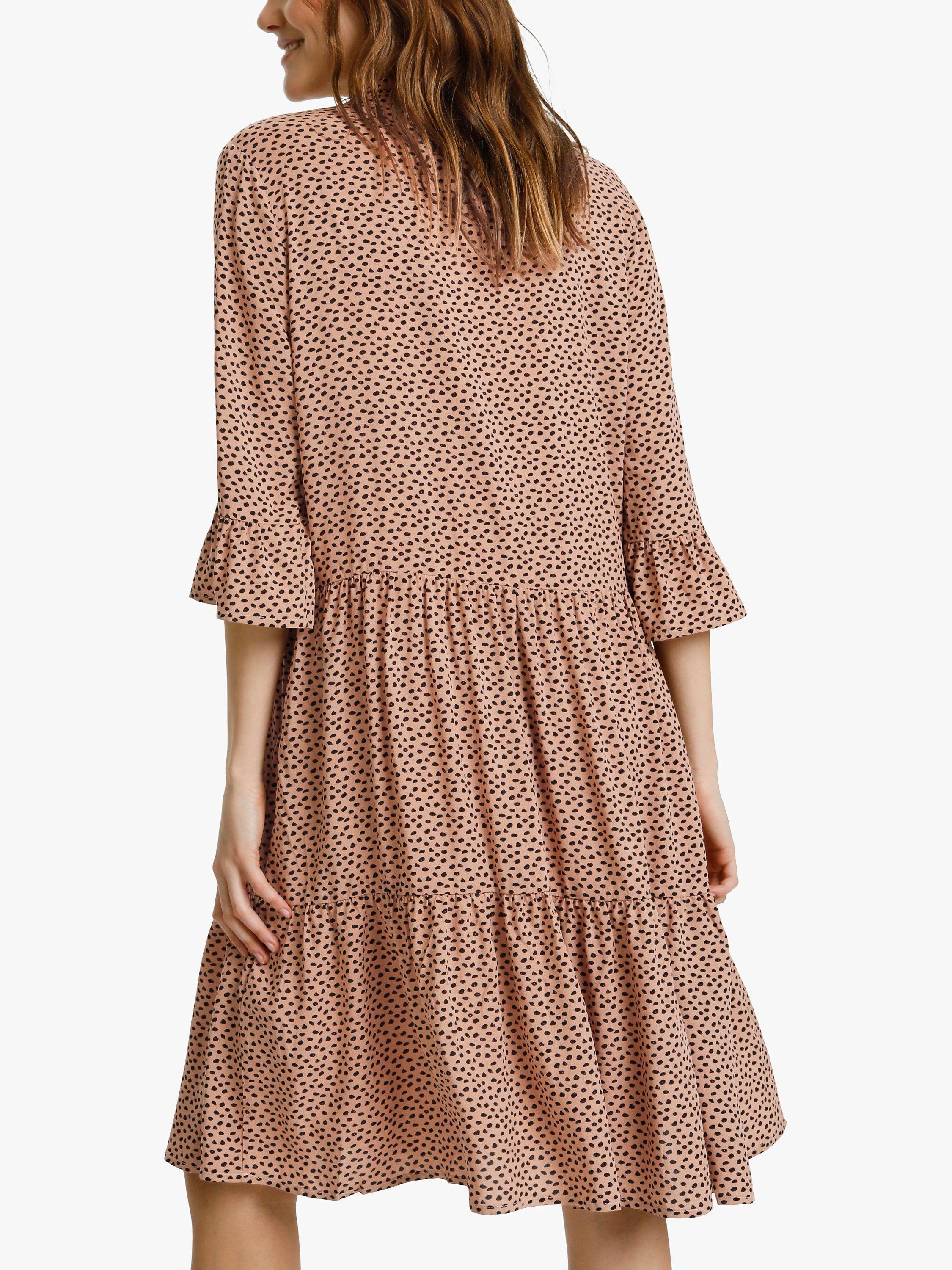 Product image 6 of 6, which shows Saint Tropez Eda Pebbles Print Dress, Tan, XS