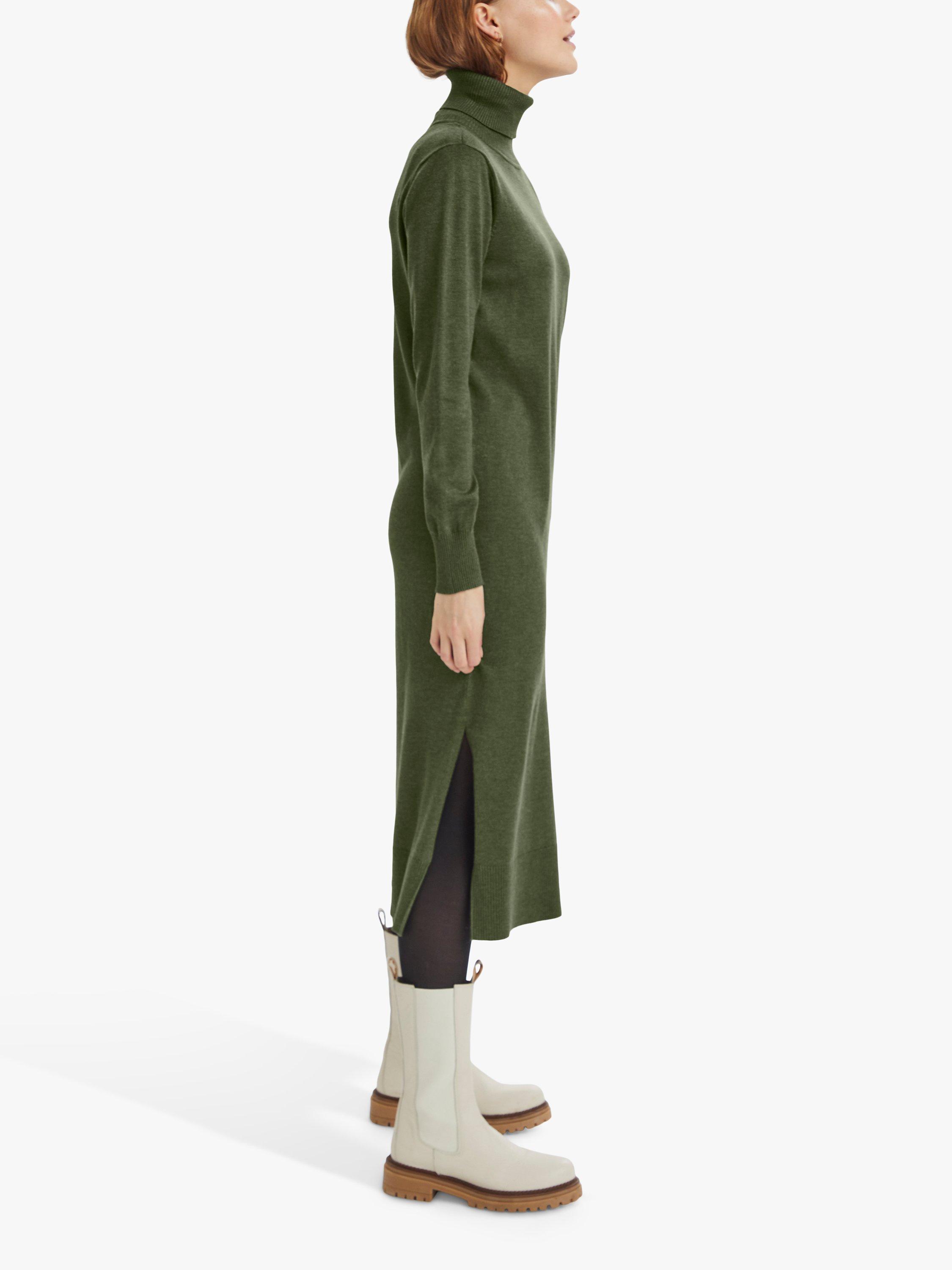 Product image 3 of 6, which shows Saint Tropez Mila Rollneck Midi Dress, Army Green, XS
