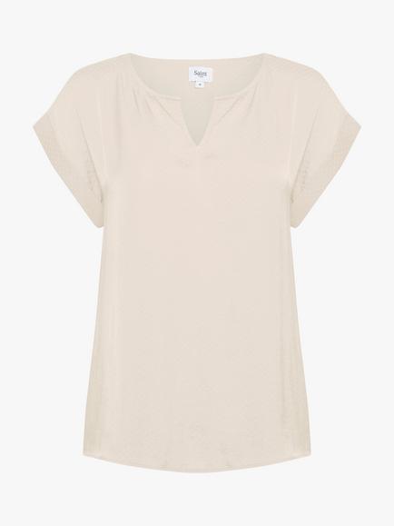Saint Tropez Briana Jacquard Short Sleeve Top - view 2, Ice