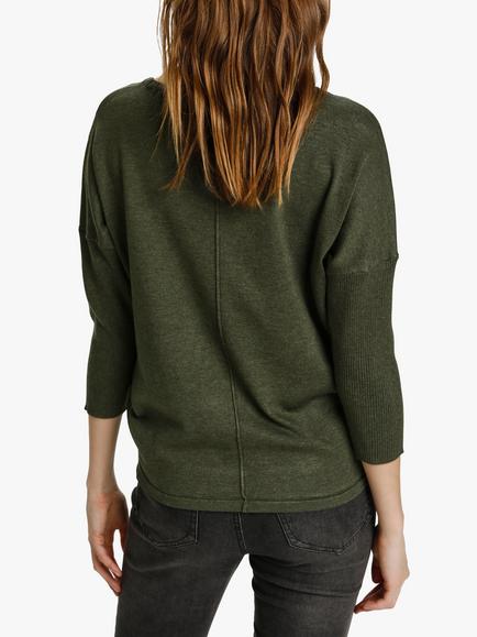 Saint Tropez Mila 3/4 Sleeve Jumper - view 2, Army Green Melange