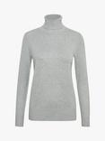 Saint Tropez Mila Roll Neck Jumper, Pearl Grey Melange