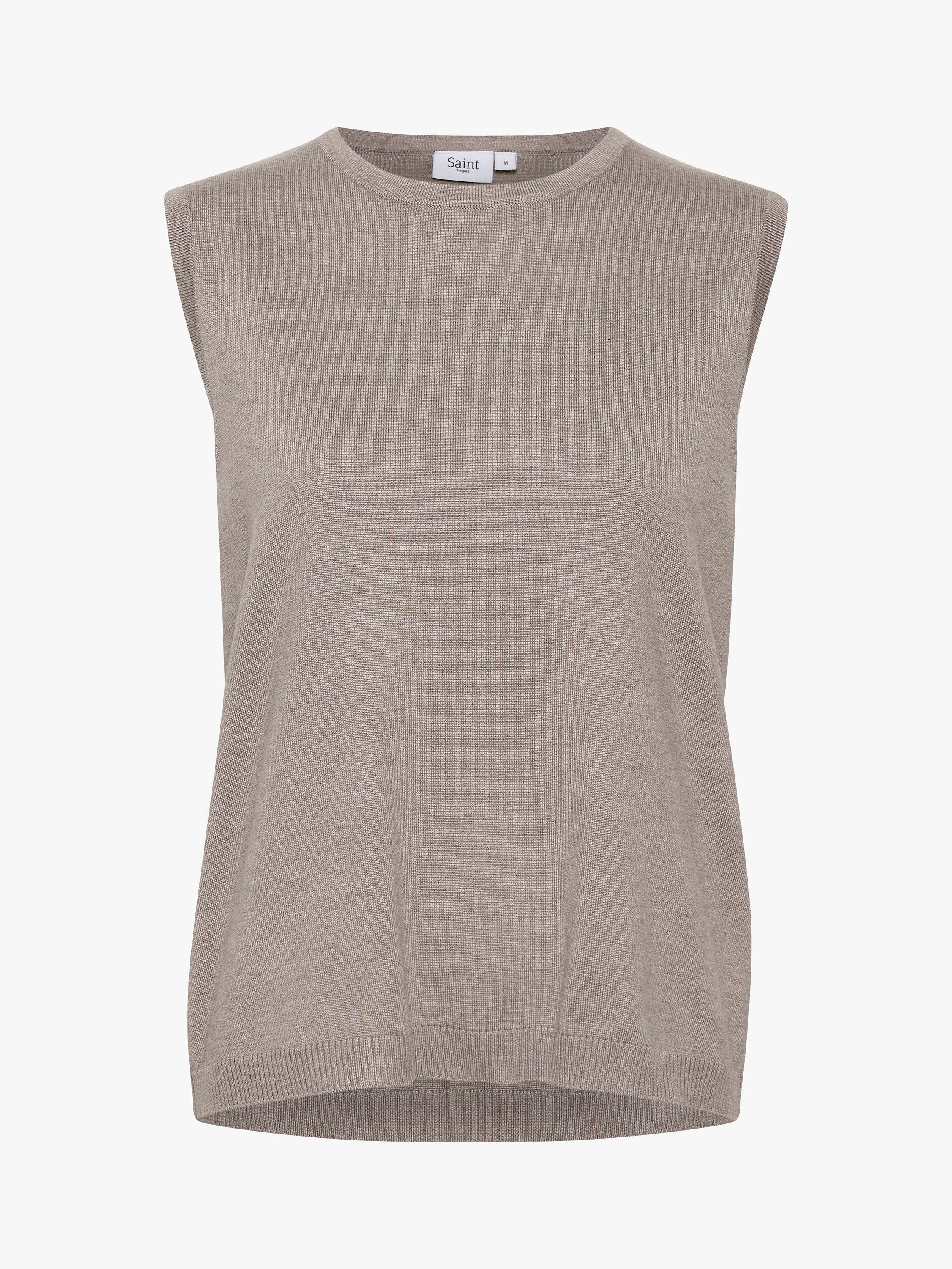 Product image 2 of 6, which shows Saint Tropez Mila Knitted Vest Top, Atmos Melange, XS