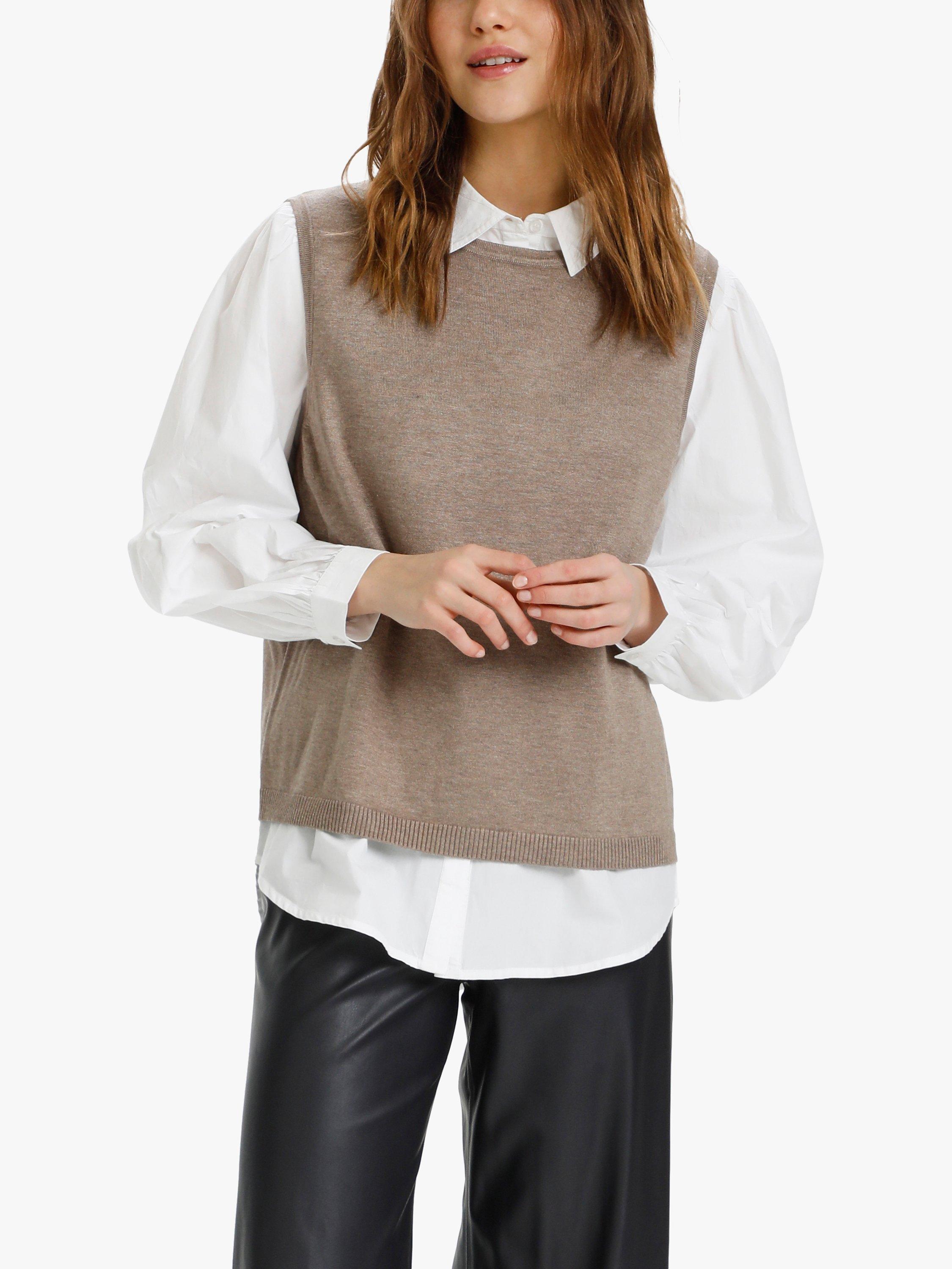 Product image 5 of 6, which shows Saint Tropez Mila Knitted Vest Top, Atmos Melange, XS