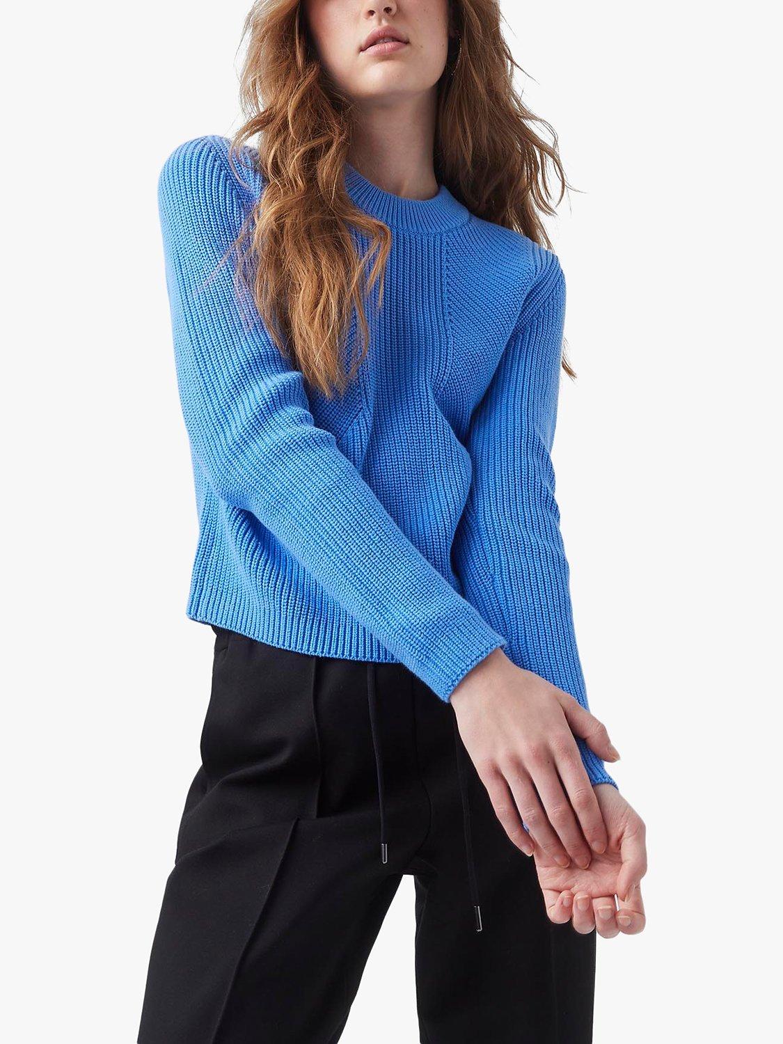 French Connection Nadia Cotton Jumper, Sea Blue, L
