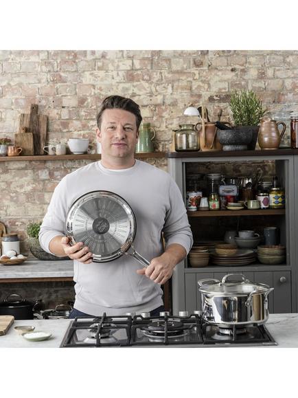 Jamie Oliver by Tefal Cook's Classics Stainless Steel Frying Pan - view 2, Grey/Silver