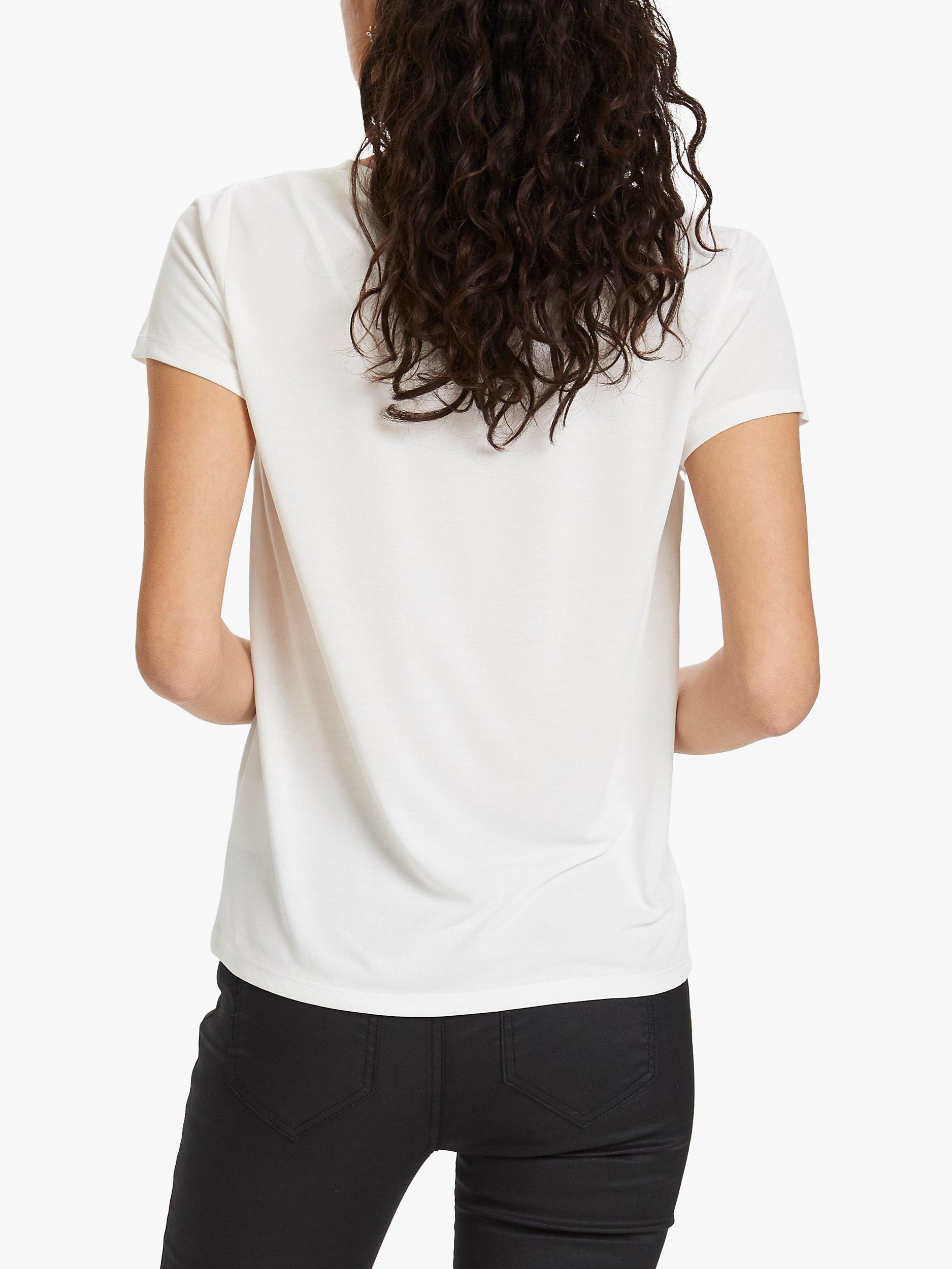 Soaked In Luxury Columbine V-Neck T-Shirt, Broken White, XS