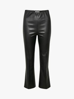Soaked In Luxury Kaylee Faux Leather Kick Flare Trousers - view 2, Black