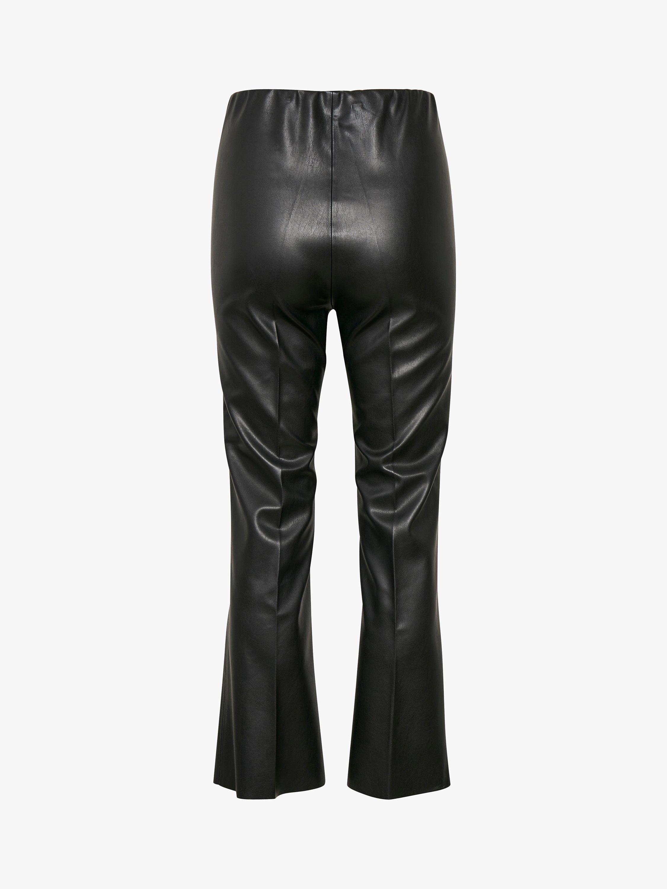 Product image 3 of 7, which shows Soaked In Luxury Kaylee Faux Leather Kick Flare Trousers, Black, XS