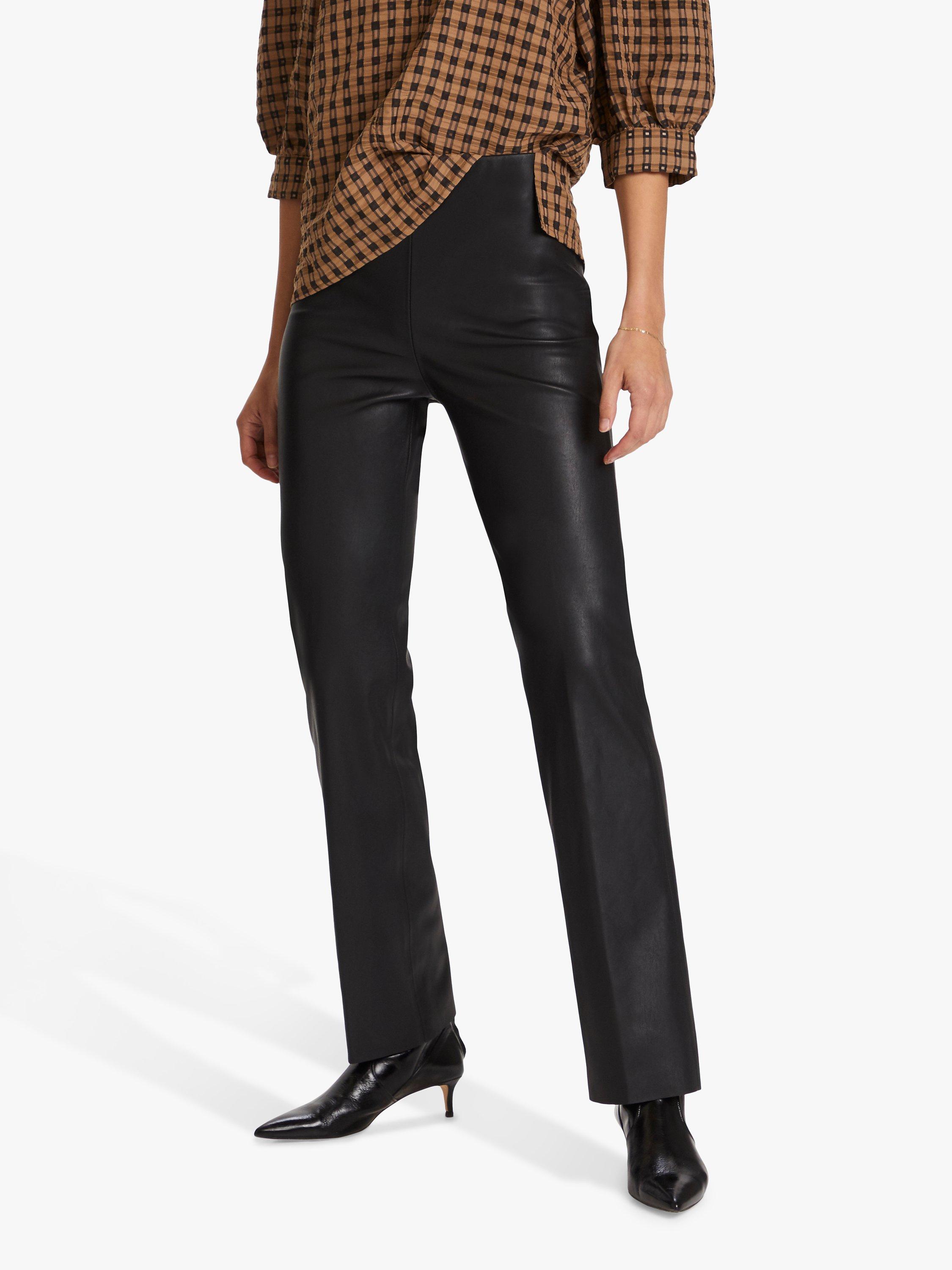 Soaked In Luxury Kaylee Straight Leg Faux Leather Trousers, Black