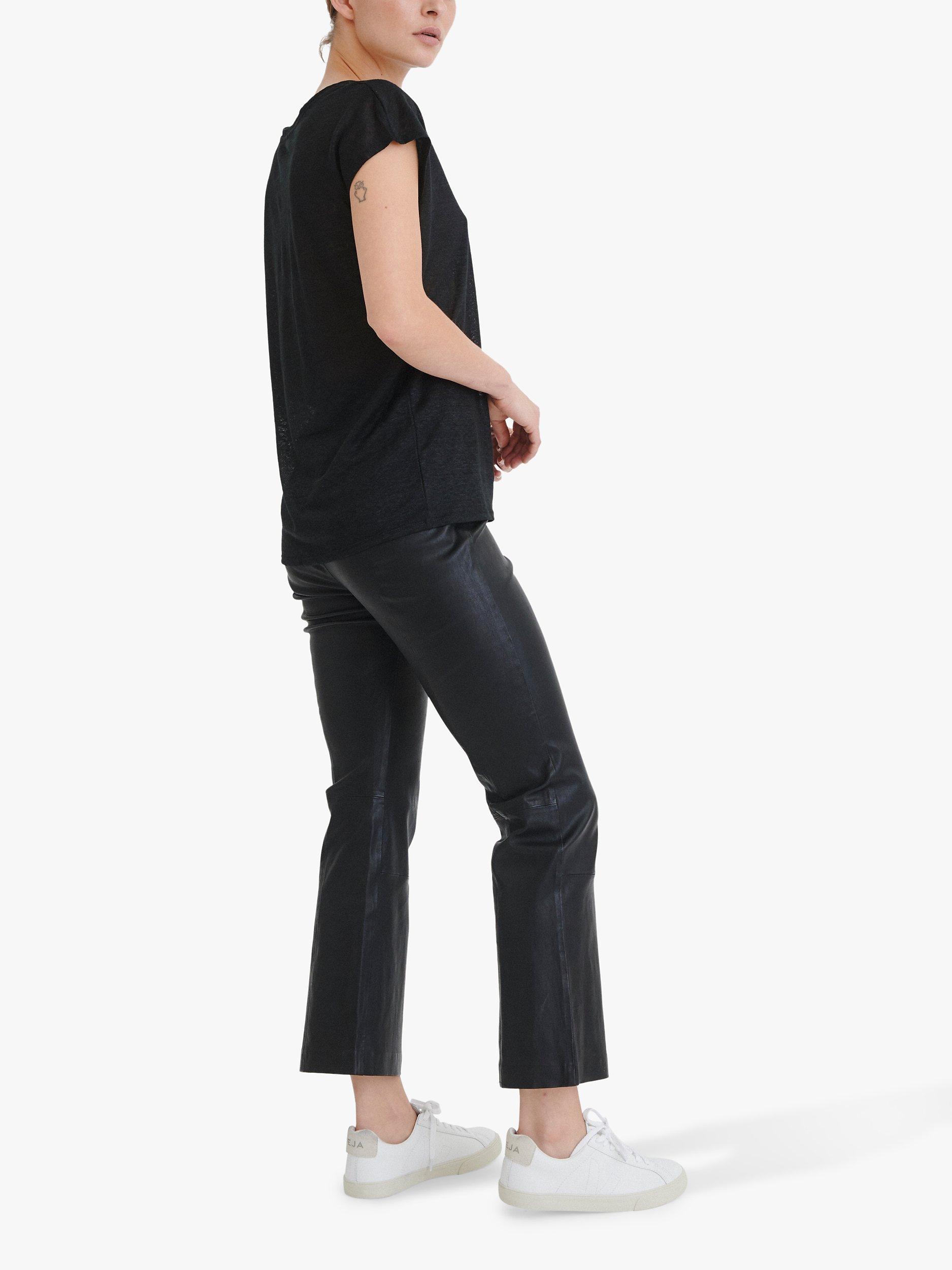 InWear Faylinn Linen T-Shirt, Black