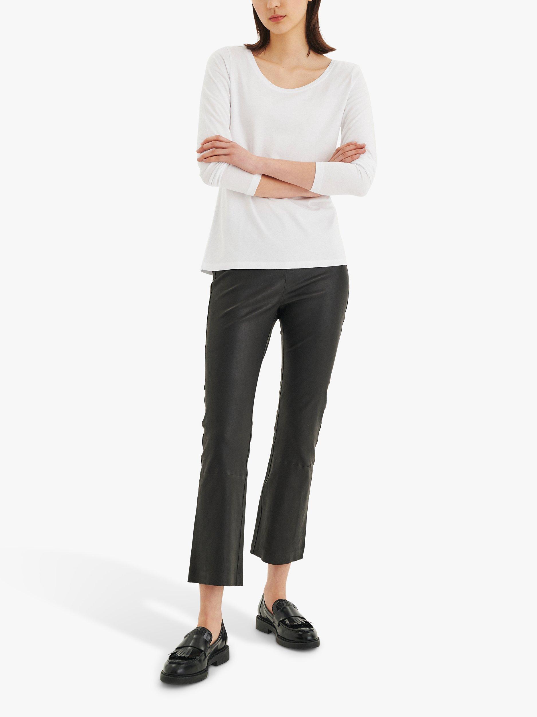 Product image 1 of 8, which shows InWear Rena Long Sleeve T-Shirt, Pure White, XS