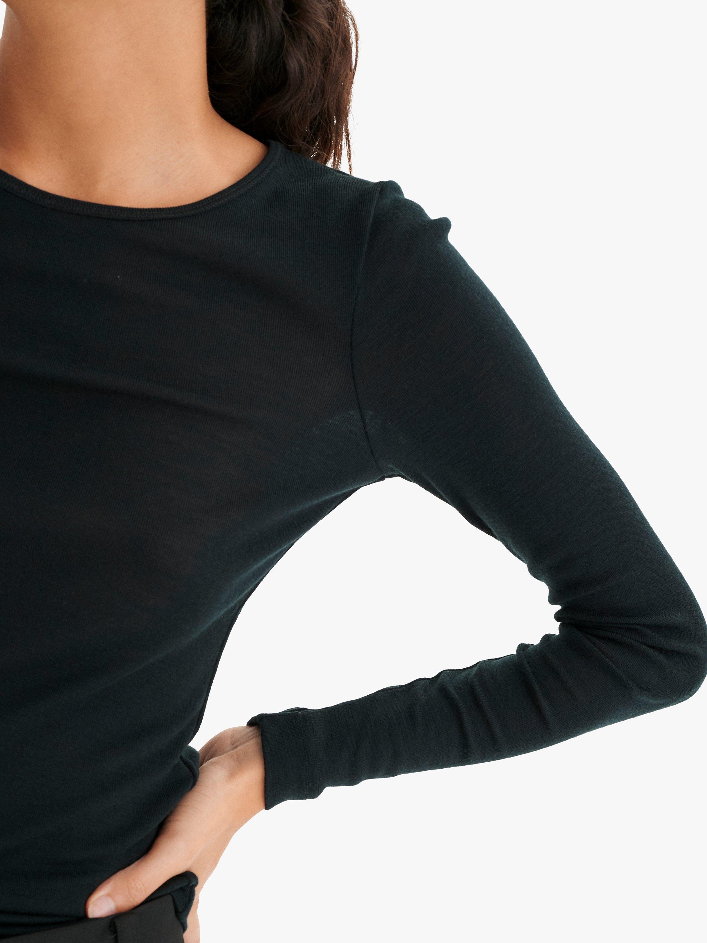Product image 6 of 7, which shows InWear Fang Long Sleeve Wool T-Shirt, Black, XS