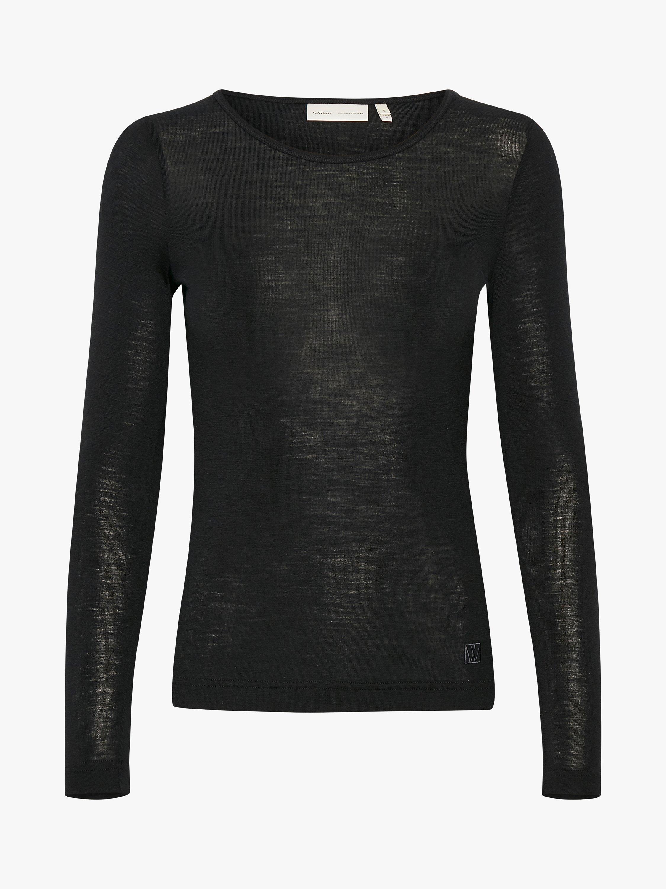 Product image 7 of 7, which shows InWear Fang Long Sleeve Wool T-Shirt, Black, XS