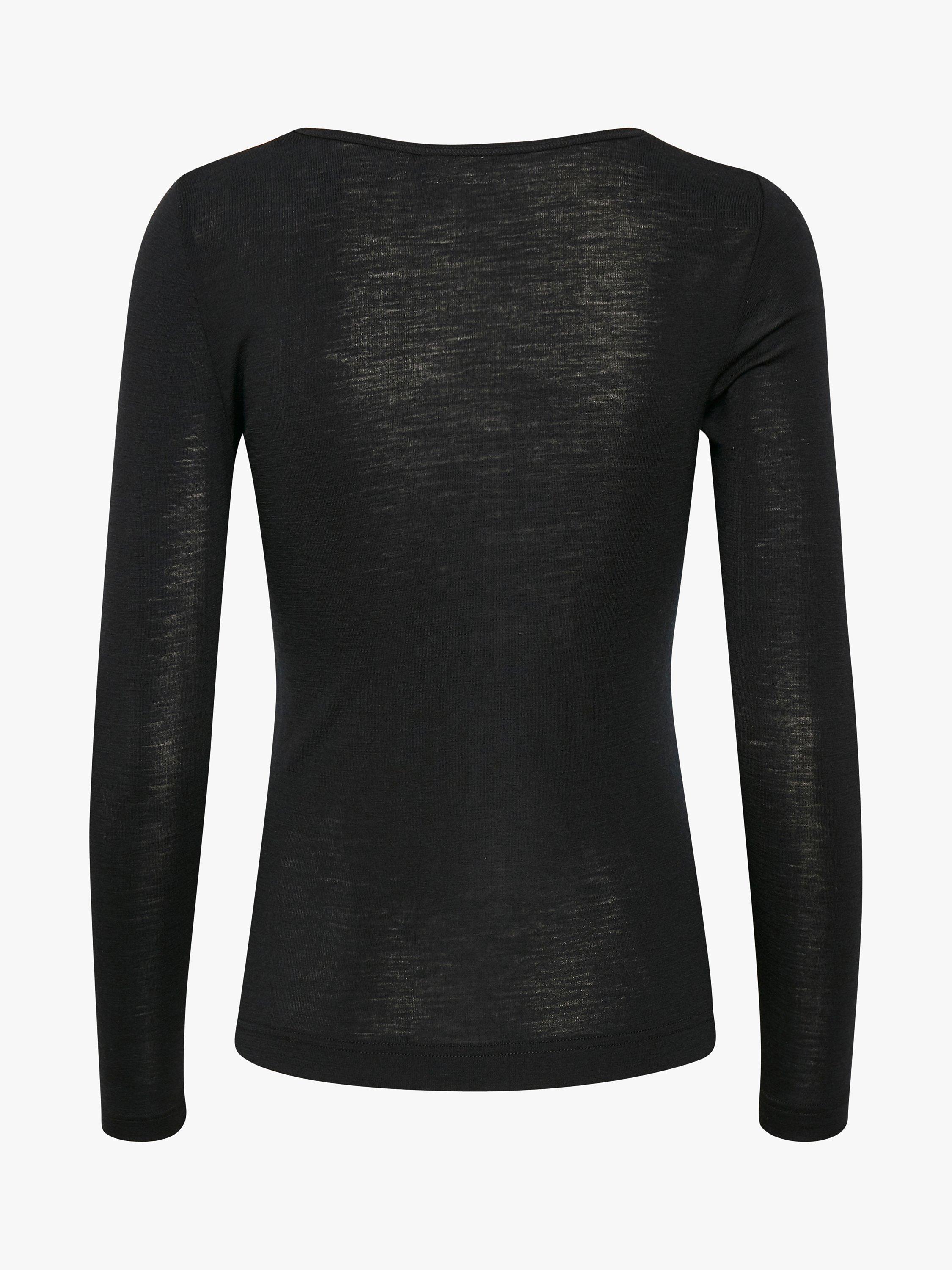 Product image 2 of 7, which shows InWear Fang Long Sleeve Wool T-Shirt, Black, XS