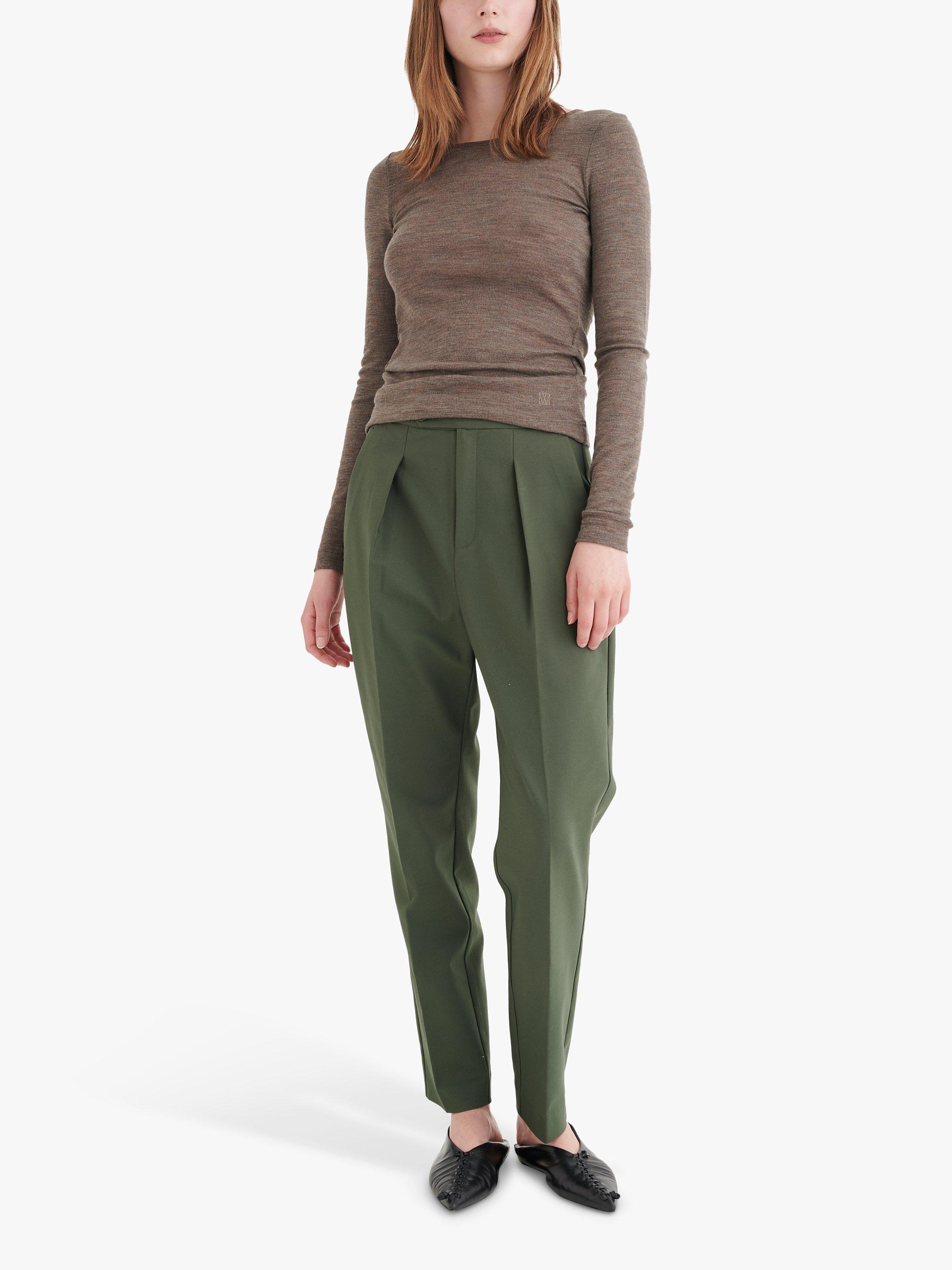 Product image 1 of 6, which shows InWear Fang Long Sleeve Wool T-Shirt, Brown Melange, XS