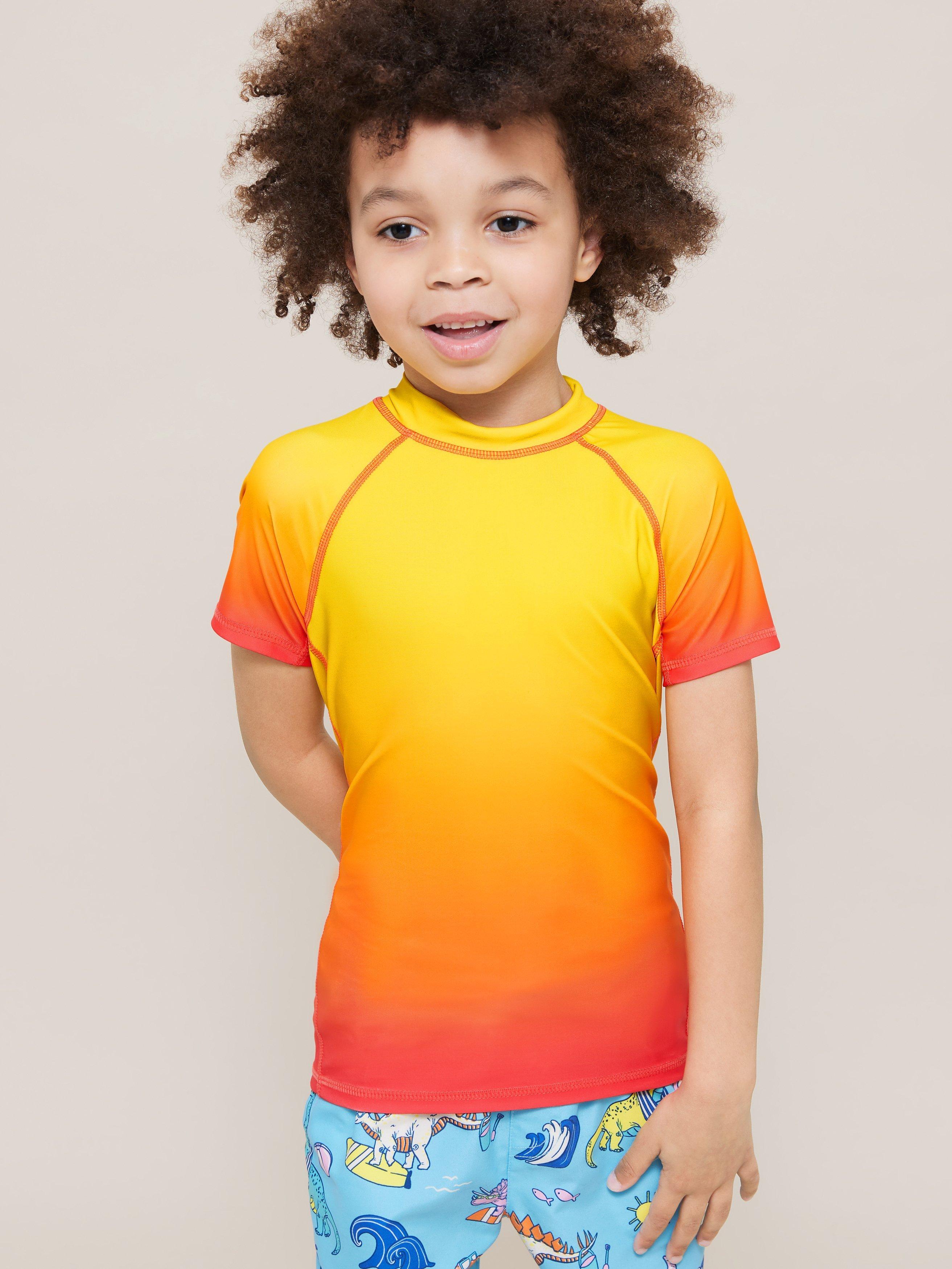 John Lewis & Partners Kids' Ombre Swim Rash Vest, Orange, 6 years