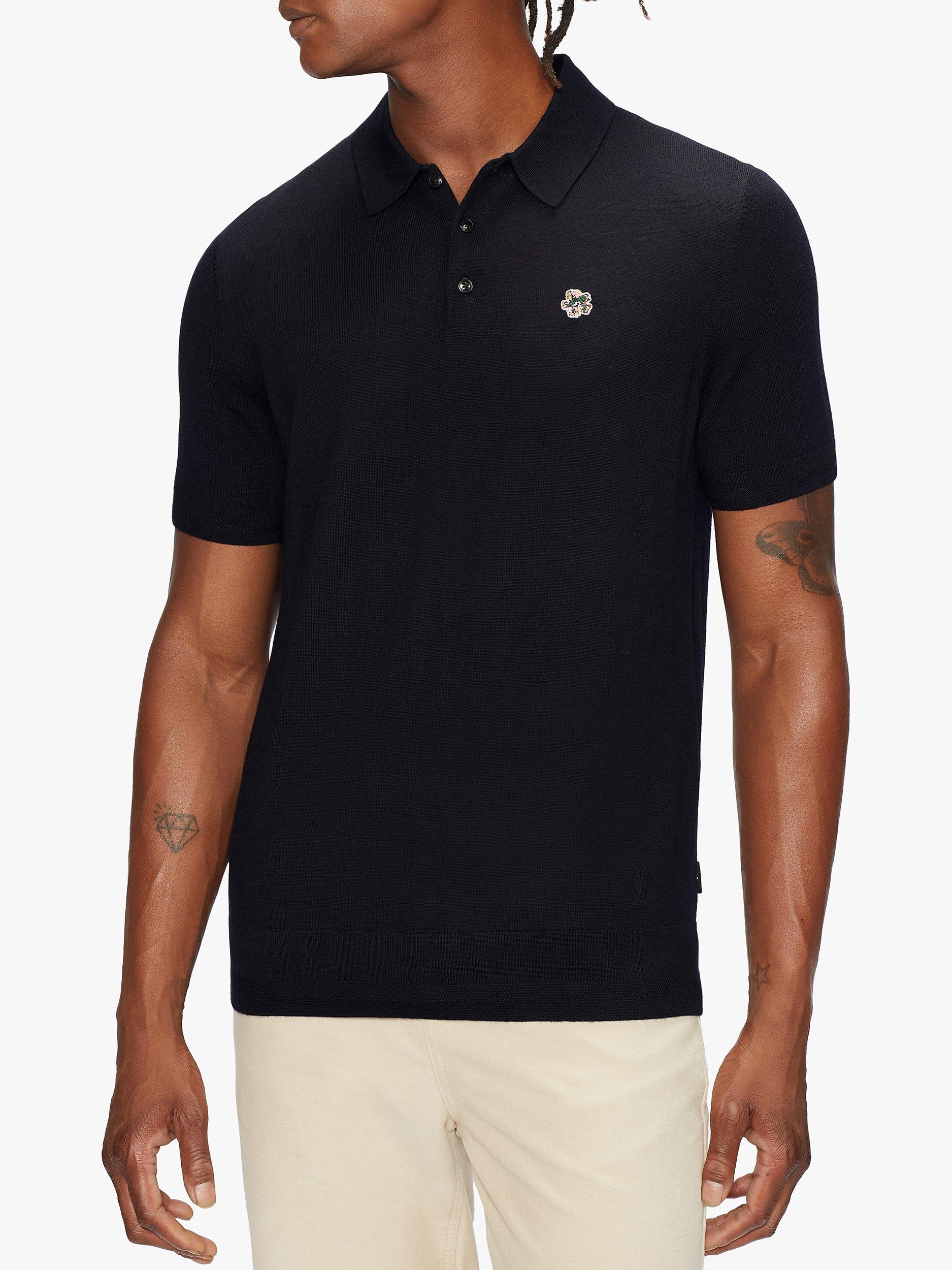 Ted Baker Haworth Knitted Polo Shirt, Navy