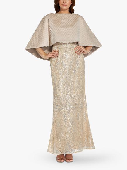 Adrianna Papell Faux Fur Cover Up, Marble - view 2, Marble