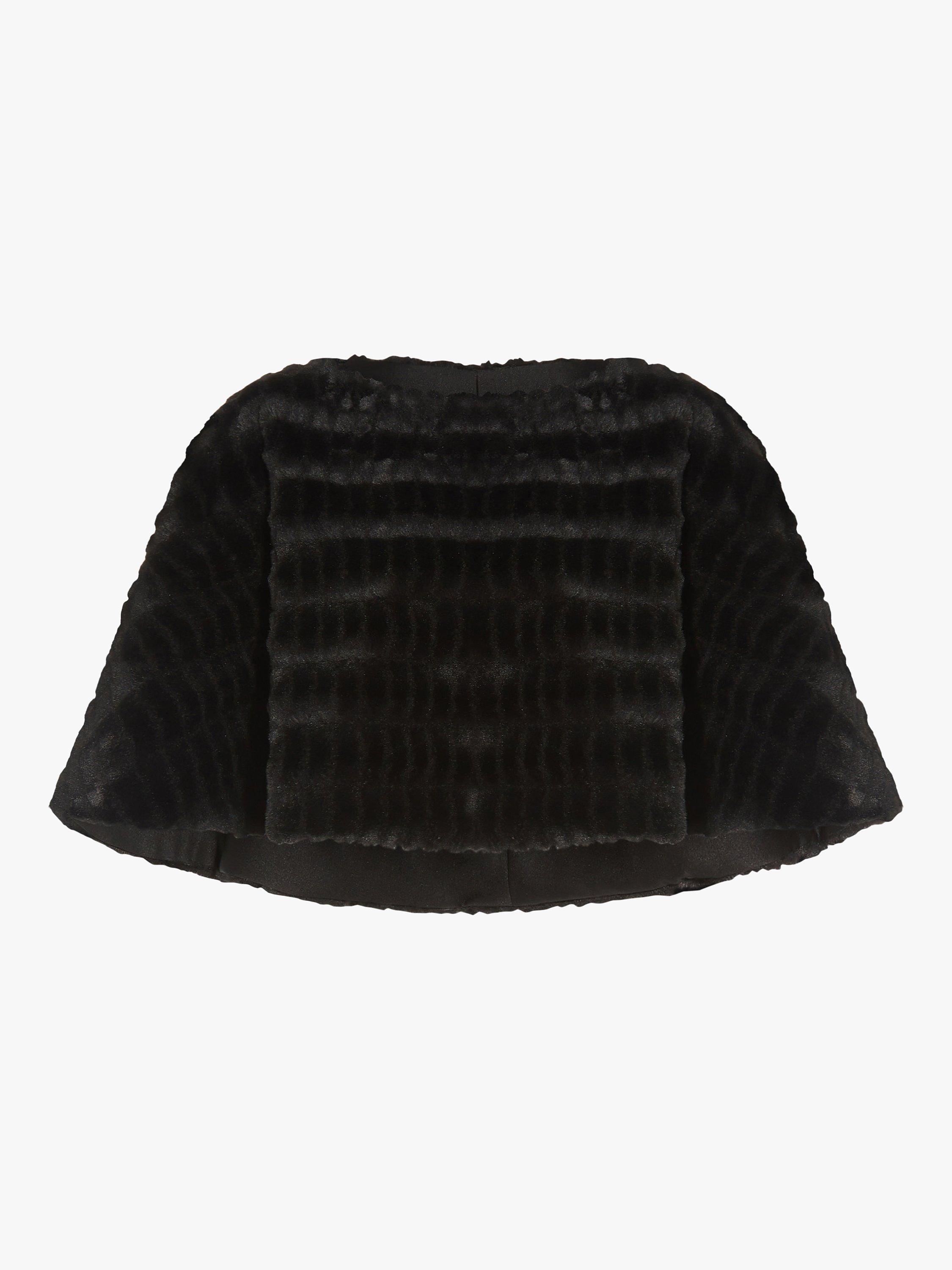 Product image 5 of 6, which shows Adrianna Papell Faux Fur Cover Up, Black, One Size