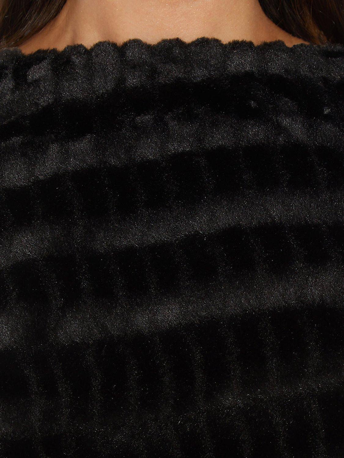 Product image 6 of 6, which shows Adrianna Papell Faux Fur Cover Up, Black, One Size