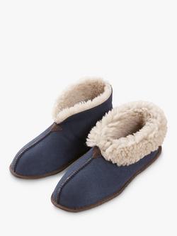 Celtic & Co. Sheepskin Soft Sole Bootee Slippers - view 2, Blue Iris