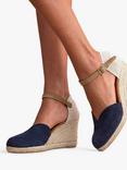 Celtic & Co. Wedge Heel Suede Espadrilles, Dark Navy