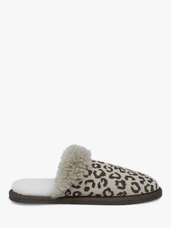Celtic & Co. Leopard Print Sheepskin Turnback Mules, Multi