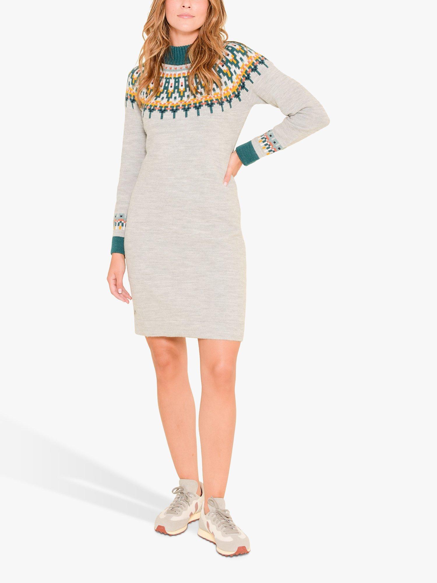 Brakeburn Fair Isle Jumper Dress, Grey