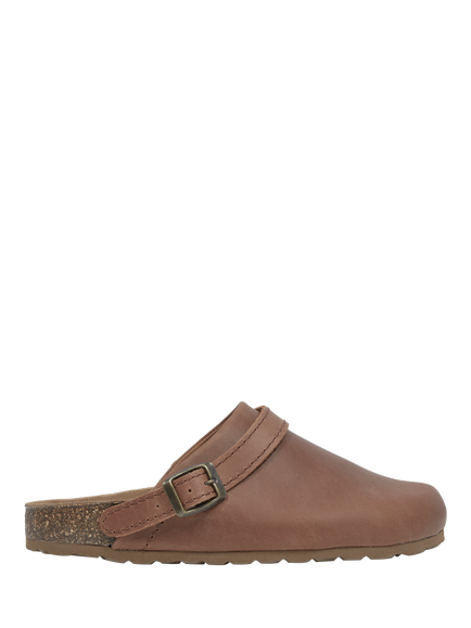 Celtic & Co. Strap Detail Leather Clogs, Rust