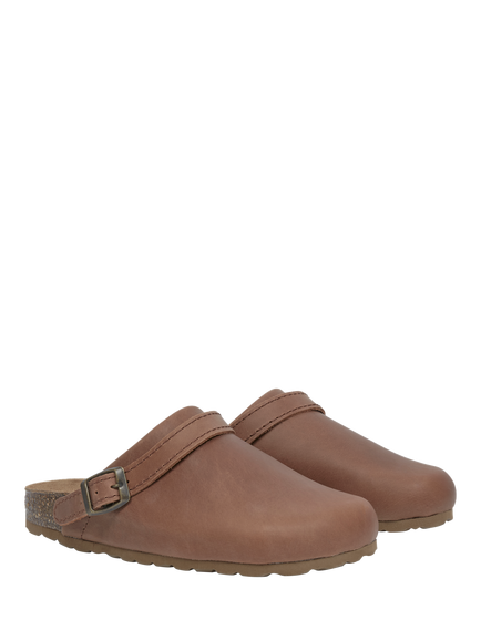 Celtic & Co. Strap Detail Leather Clogs - view 2, Rust