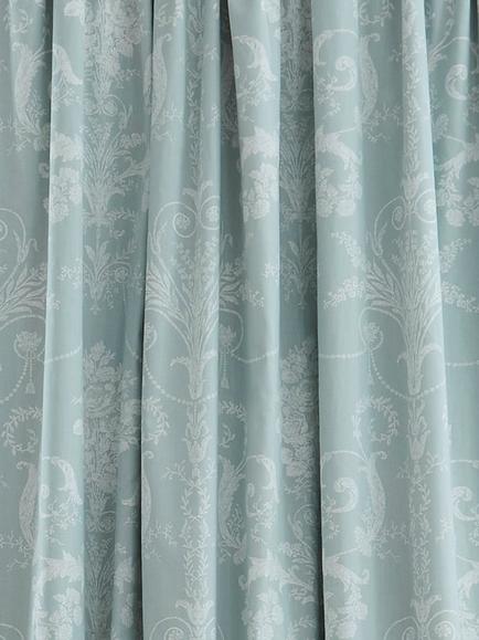 Laura Ashley Josette Pair Blackout Lined Pencil Pleat Curtains - view 2, Duck Egg